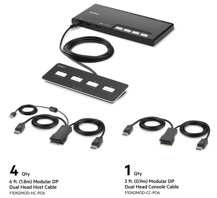 You Recently Viewed Belkin F1DN204MOD-PP-4 4-Port Dual DP Modular KVM Switch Image
